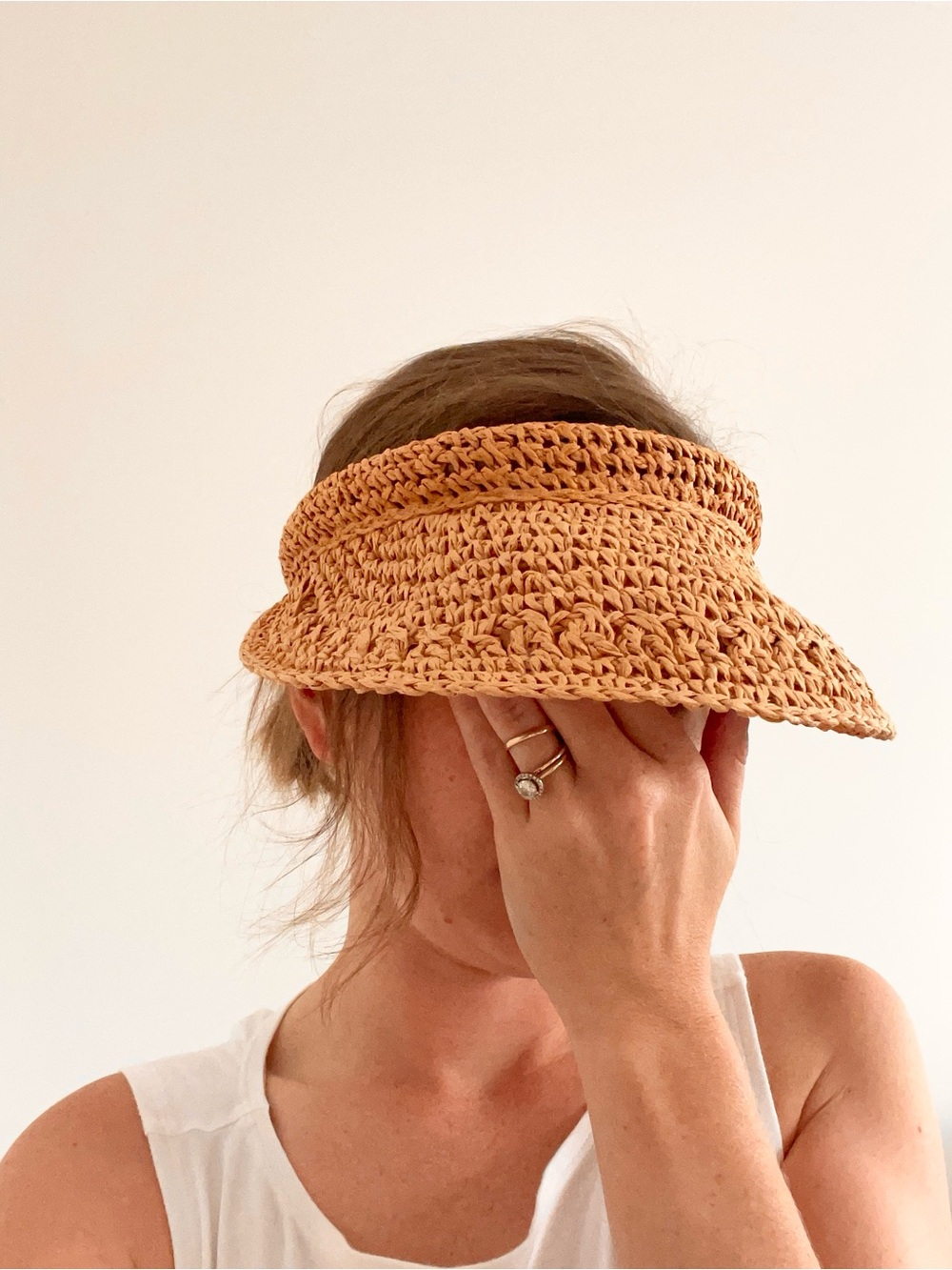 Vintage Woven Straw Visor Hat - Picture 5 of 7